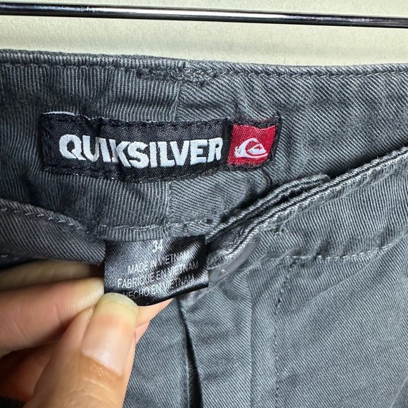 Vintage Retro Quicksilver Cargo Distressed Blue Gray Men's Shorts Size 34 - Picture 5 of 6